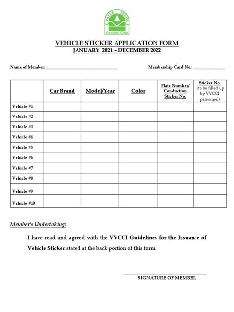 2021 vehicle sticker application in BF .